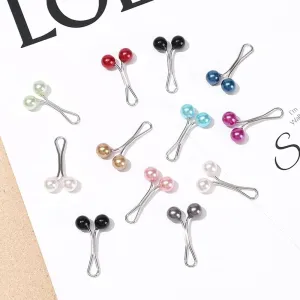 12pcs Black White and Gold Multicolor Headscarf Pearl Pins Clips U Shape Hijab Scarf Lady Muslim Scarf Shawl Clips Scarf Brooches Pin Jewelry Accessories Women