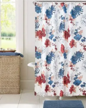 Cottage Floral Fabric Shower Curtain