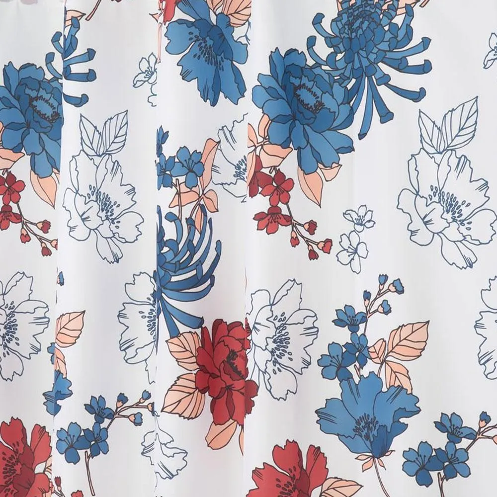 Cottage Floral Fabric Shower Curtain
