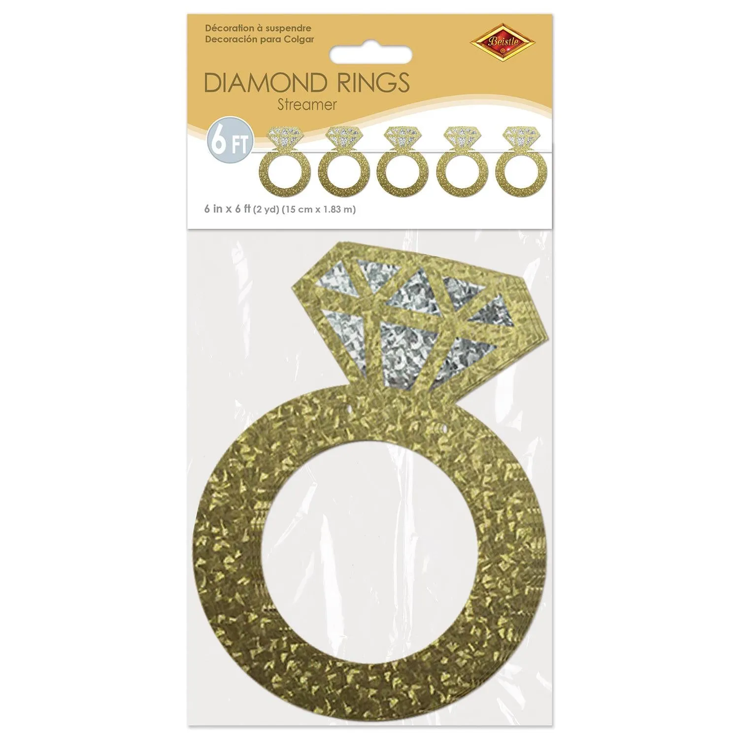 Diamond Rings Wedding Party Streamer