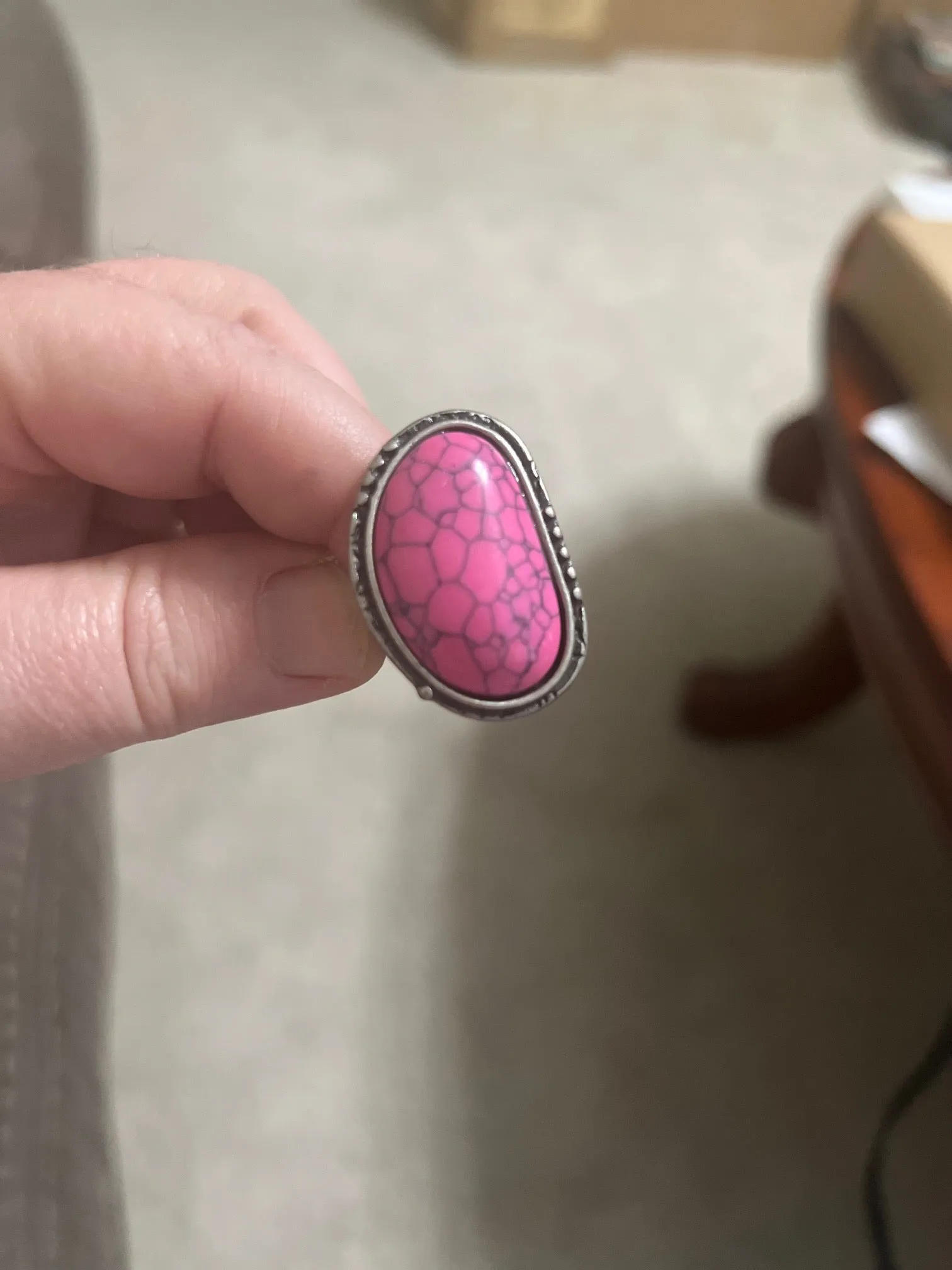 Faux Natural Stone Adjustable Rings