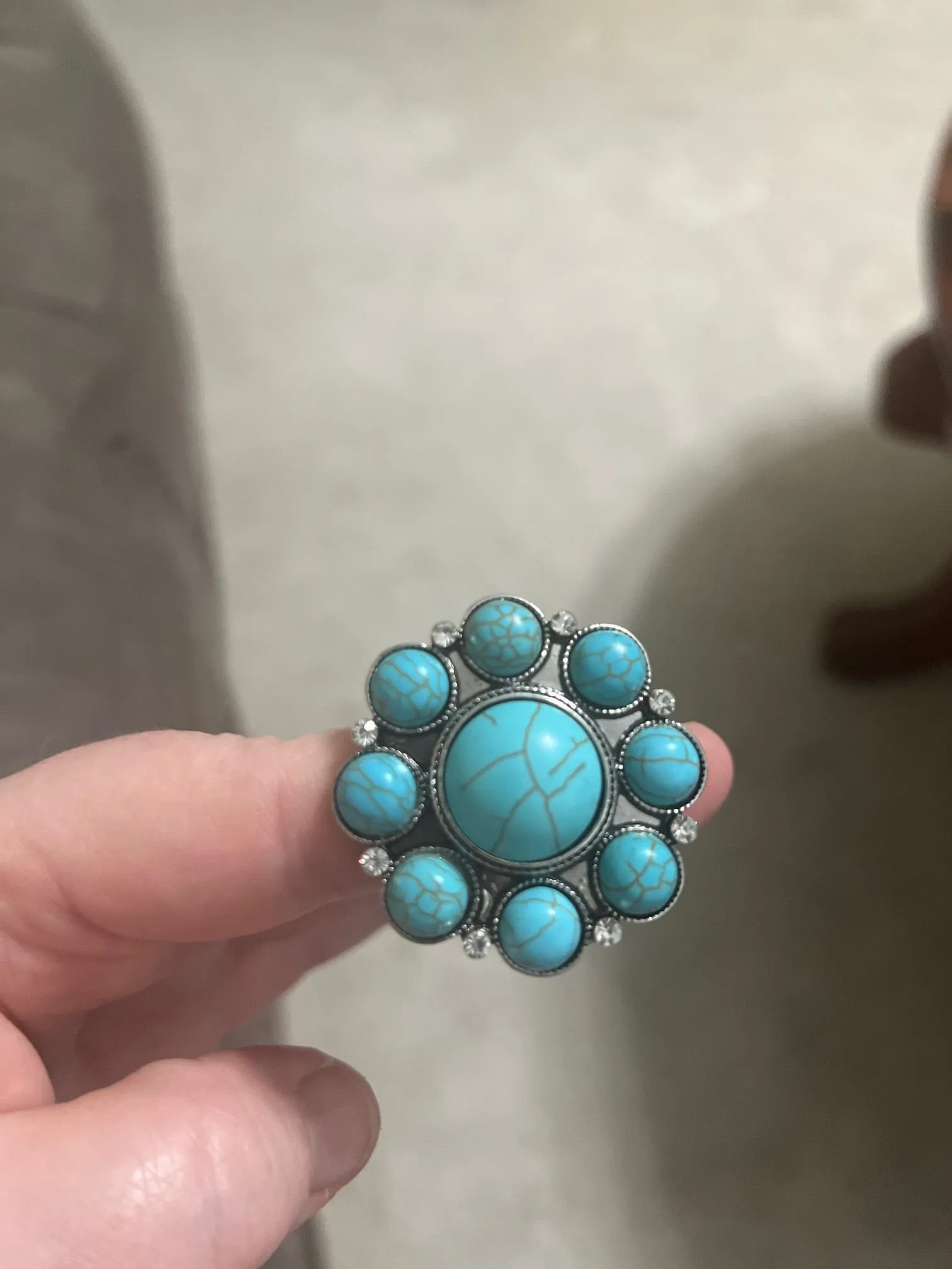 Faux Natural Stone Adjustable Rings