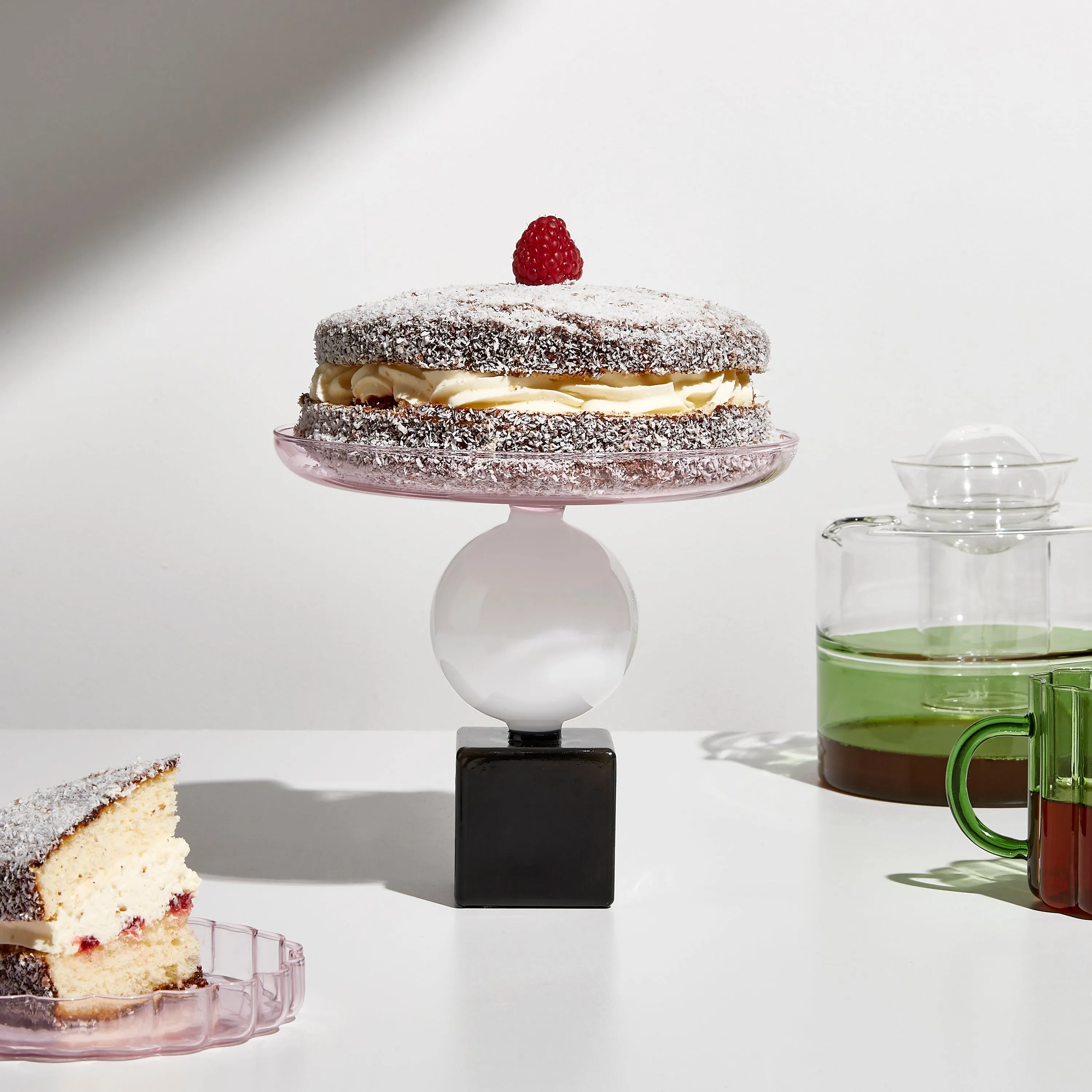 Geo Cake Stand - Pink White Black