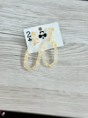 Gold Speckled Drop Earrings