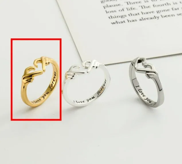 Gothic Hug Muscle Hands Rings Adjustable Open Cuff Ring Couple Rings