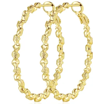 Hoop Earrings 14K Gold Hoops Large Gold Hoop Earrings for Women Twisted 14K Earring 40mm*3mm