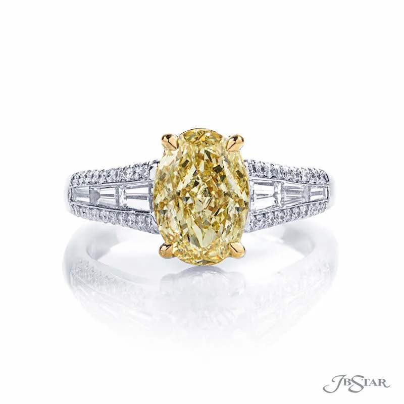 JB Star Fancy Yellow Oval Diamond Engagement Ring