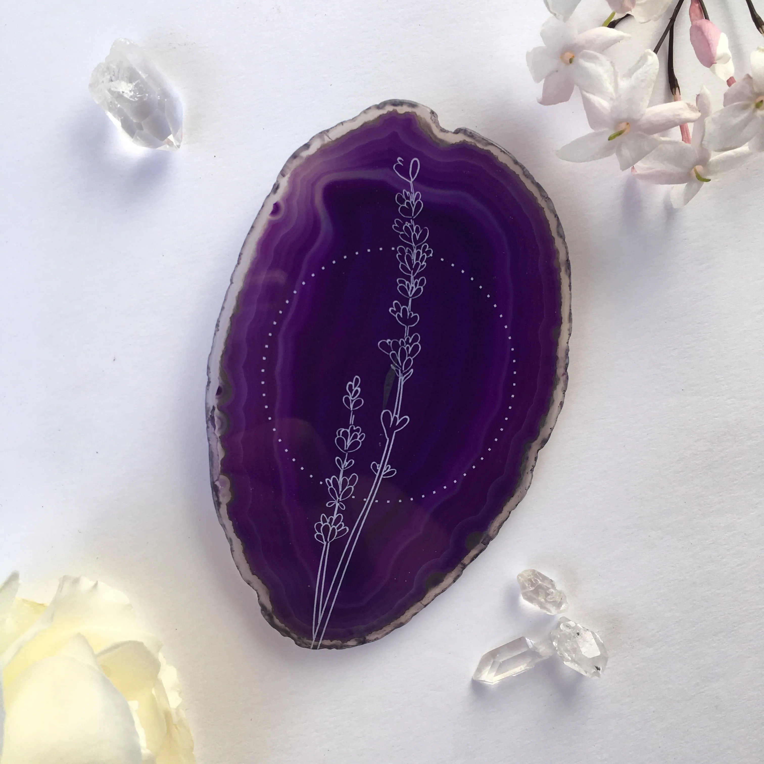 Lavender Dreams Lavender Flower Agate Slices - Flower Essence Collection