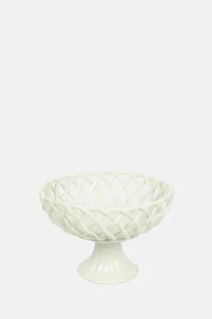 Ruth Porcelain Basket On Foot