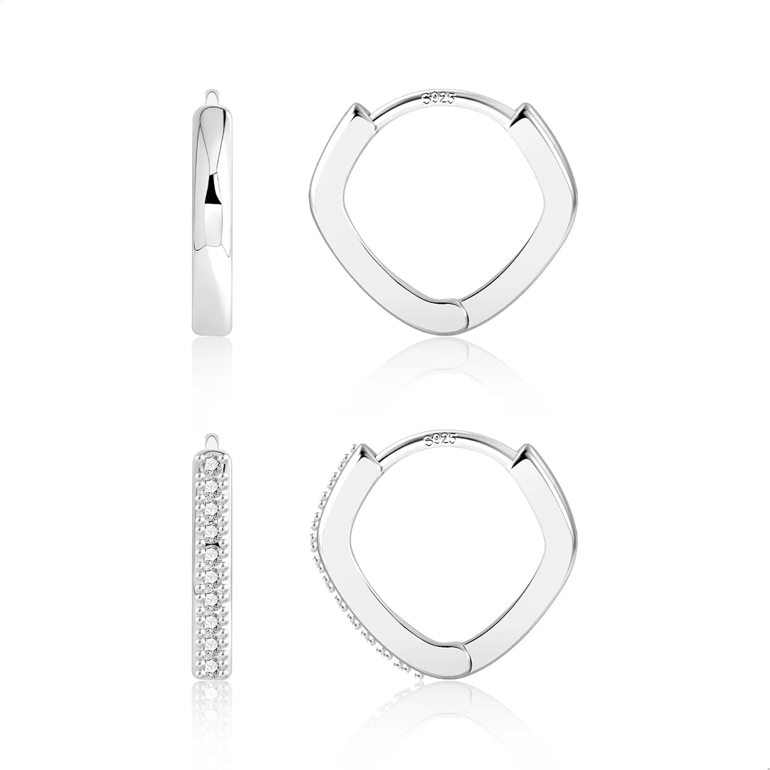Small Earrings Sets 14K Gold 925 Sterling Silver Hoop Earrings for Women Huggie Cartilage Earring Set Cute Mini Thin Tragus Hoops Multiple Piercings Aretes Earrings Sets for Women Trendy ( 6-8-10-12-14-16 )mm