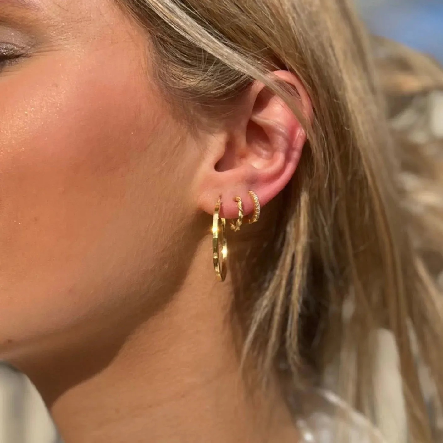 Sparkly CZ Huggie Earrings