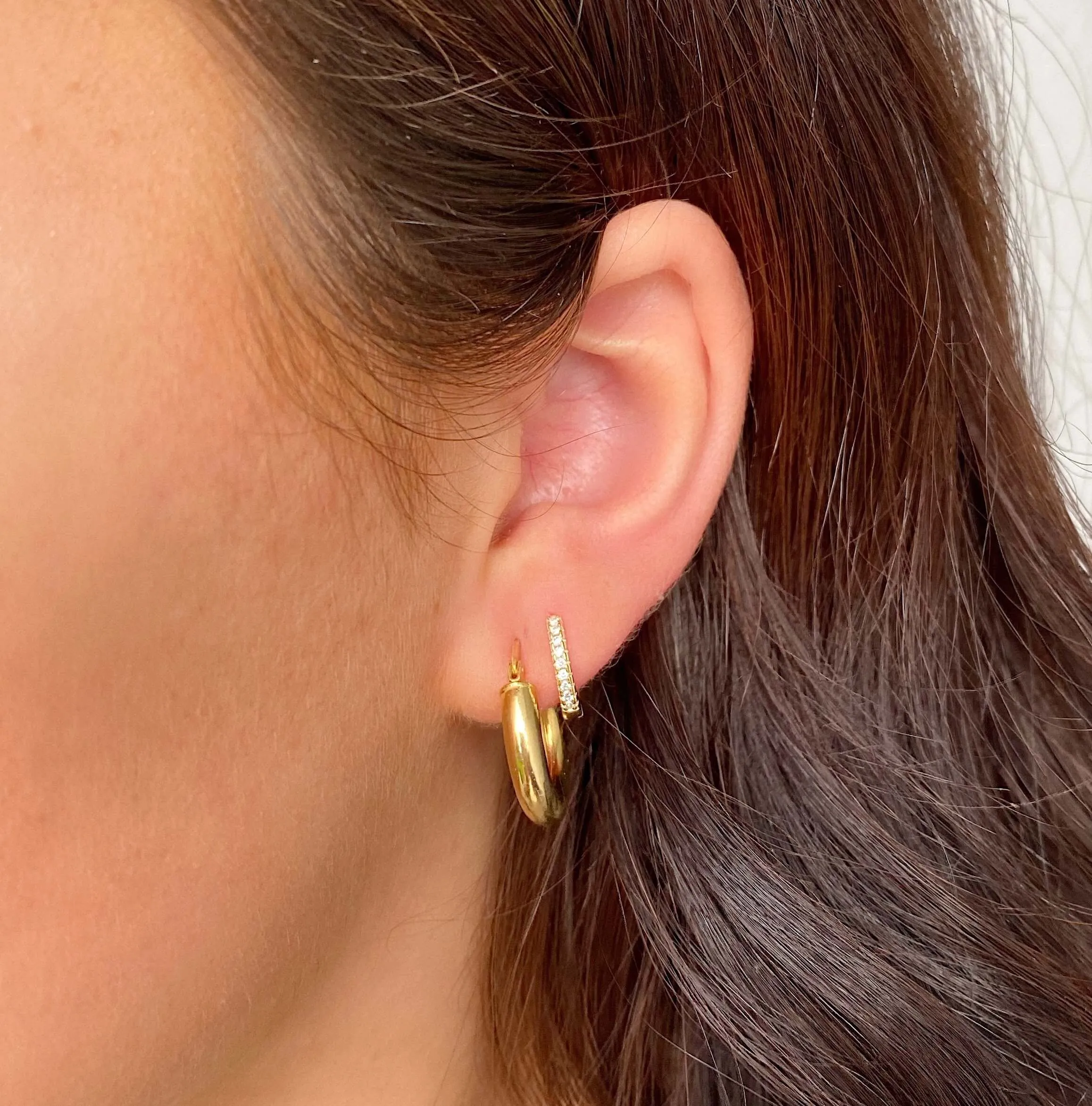 Sparkly CZ Huggie Earrings
